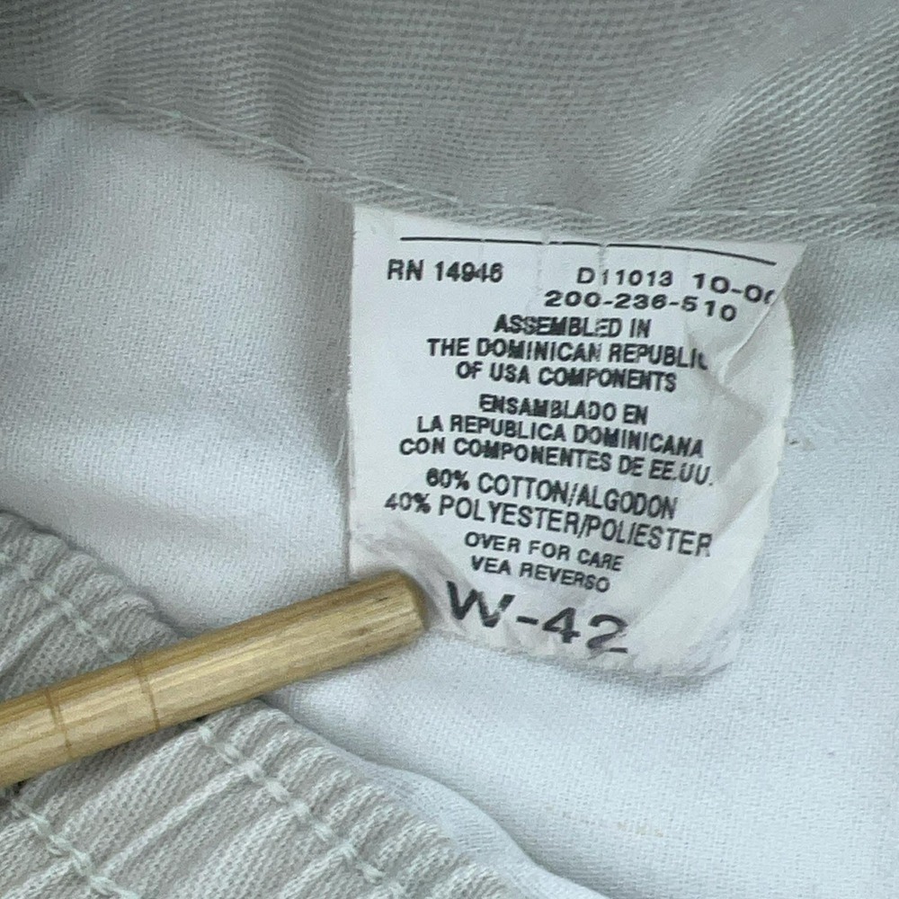 Mens Khaki‎ Chino Shorts Beige Elastic Back Waist Cotton Blend Size 42 - Picture 6 of 9